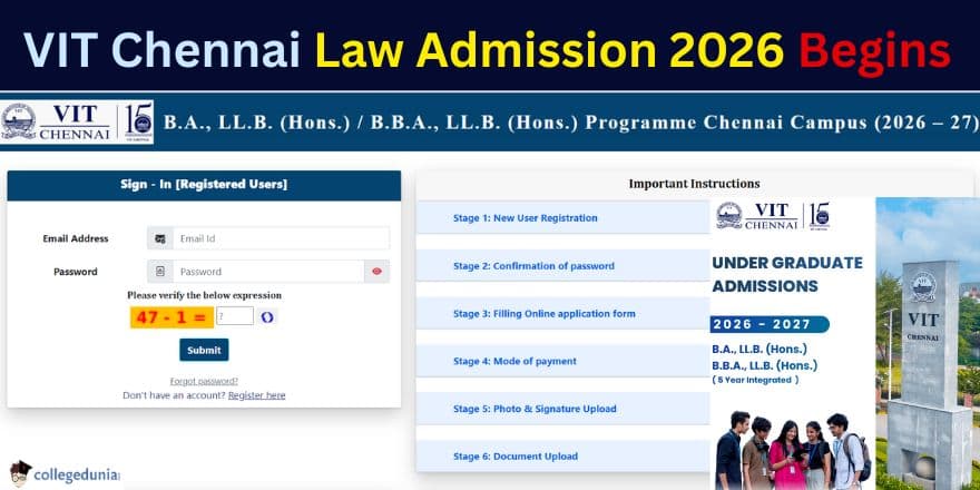 VIT Chennai Law Admission 2026 Begins