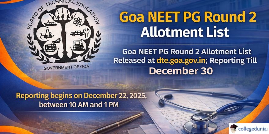Goa NEET PG Round 2 Allotment List Released