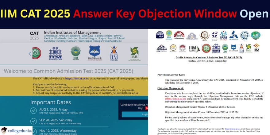 IIM CAT 2025 Answer Key Objection Window Open