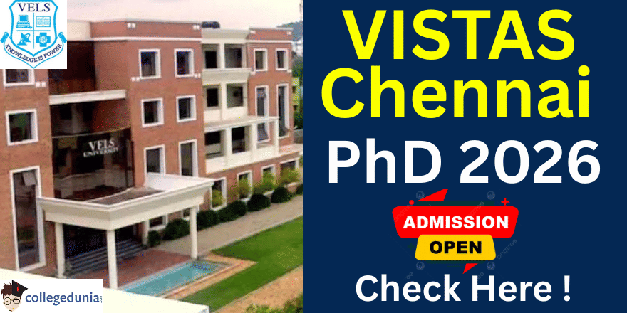 VISTAS Chennai PhD Admission 2026 Open