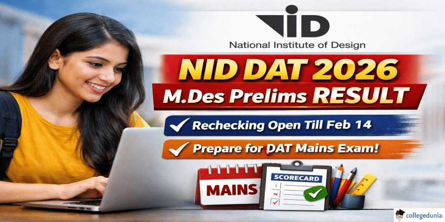 NID DAT 2026 Prelims Result Out For MDes