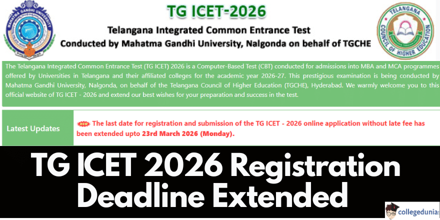 TG ICET 2026 Registration Deadline Extended