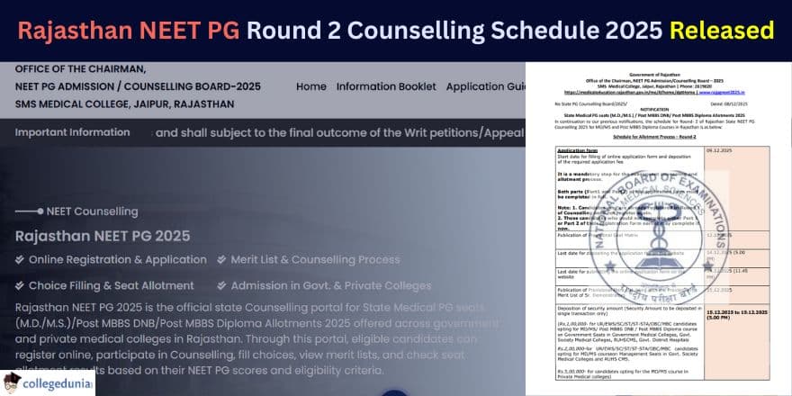 Rajasthan NEET PG Round 2 Counselling Schedule 2025 Released 