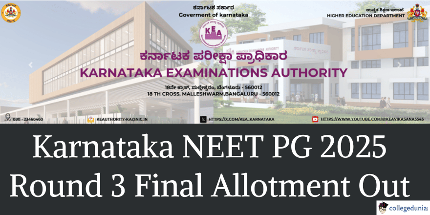 Karnataka NEET PG 2025 Round 3 Allotment Released