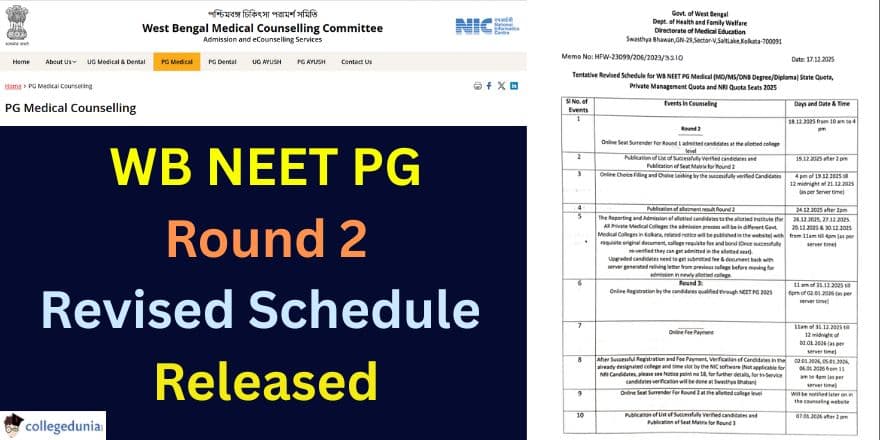 WB NEET PG Round 2 Revised Schedule Released