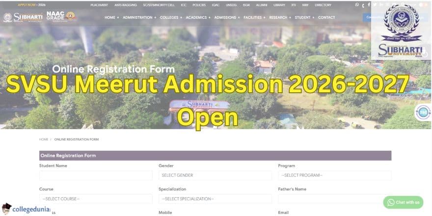 SVSU Meerut Admission 2026-2027 Open