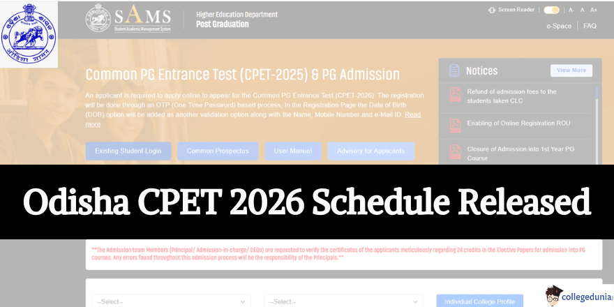 Odisha CPET 2026 Schedule Released