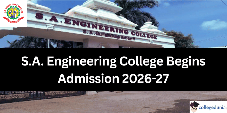 SA Engineering College Begins Admission 2026 27