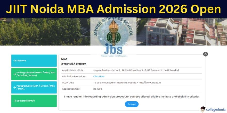Jaypee Institute of Information Technology Noida MBA Admission 2026 Open