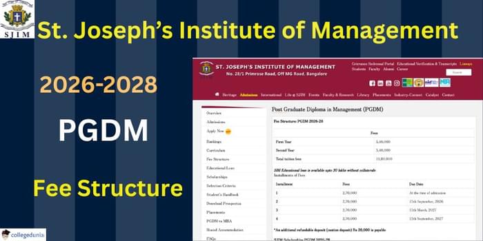 St.Joseph's Institute of Management PGDM 2026 Fee structure