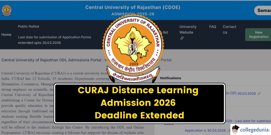 CURAJ Distance Learning Program Admission 2026 Deadline Extended