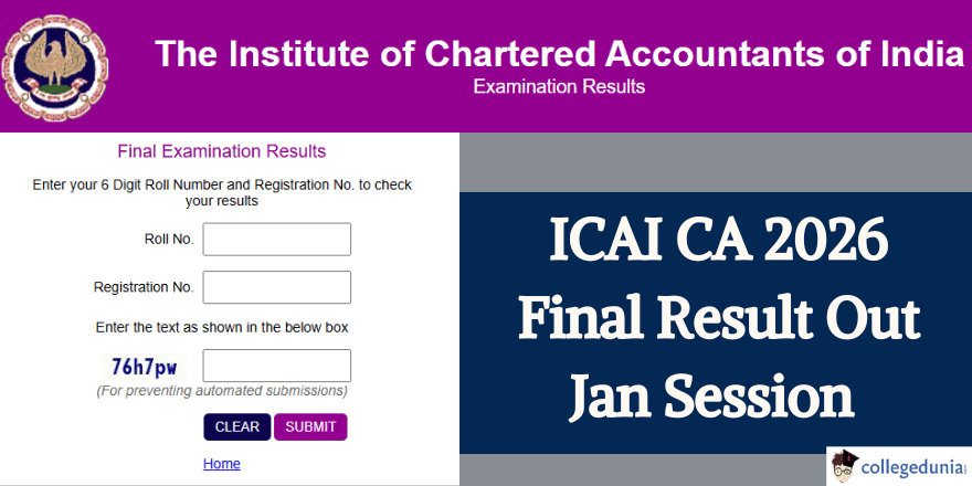 ICAI CA Final Result Jan 2026 Out