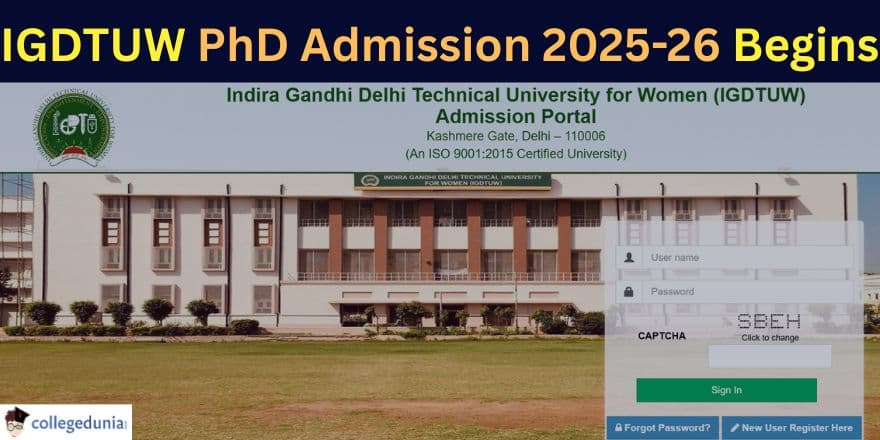 IGDTUW PhD Admission 2025-26 Begins