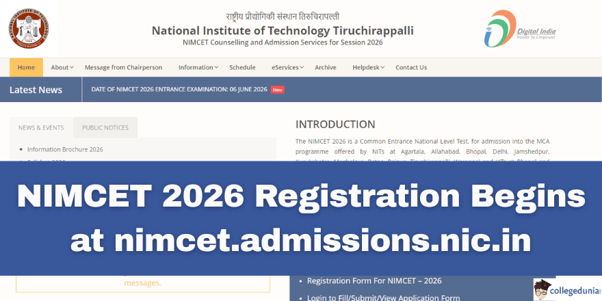 NIMCET 2026 Registration Begins