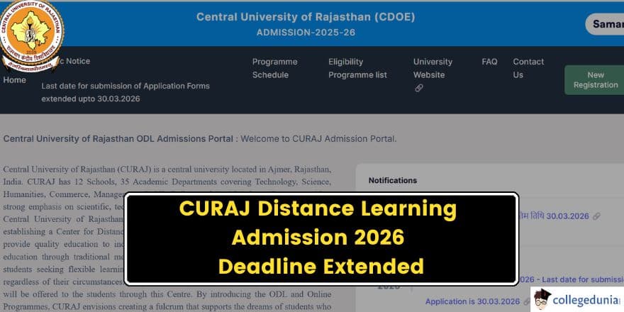 CURAJ Distance Learning Program Admission 2026 Deadline Extended