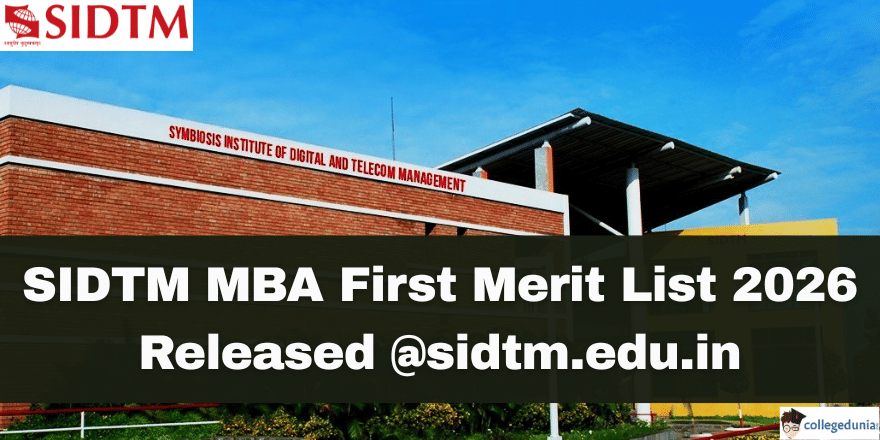 SIDTM MBA First Merit List 2026 Released