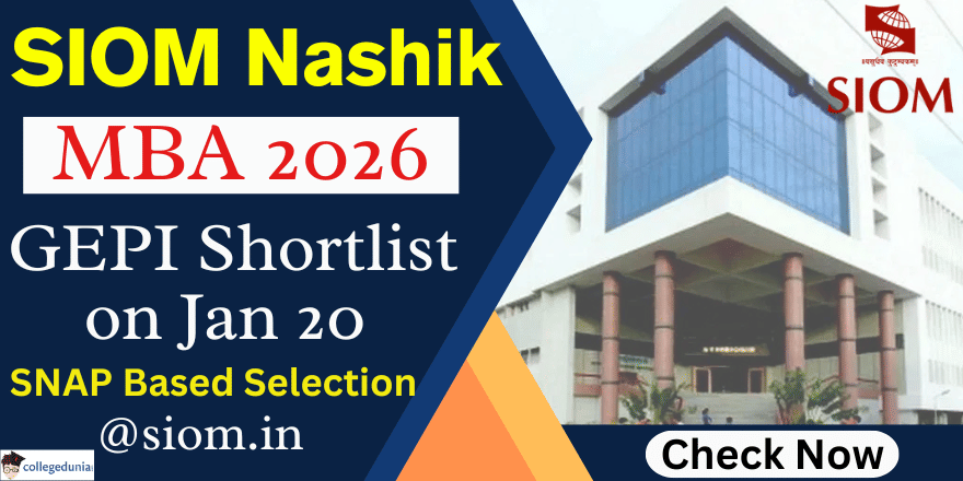 SIOM Nashik MBA Admission Process 2026 Ongoing