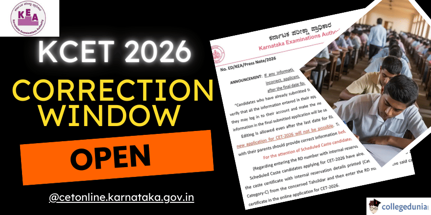 KCET 2026 Correction Window Open Till Mar 30