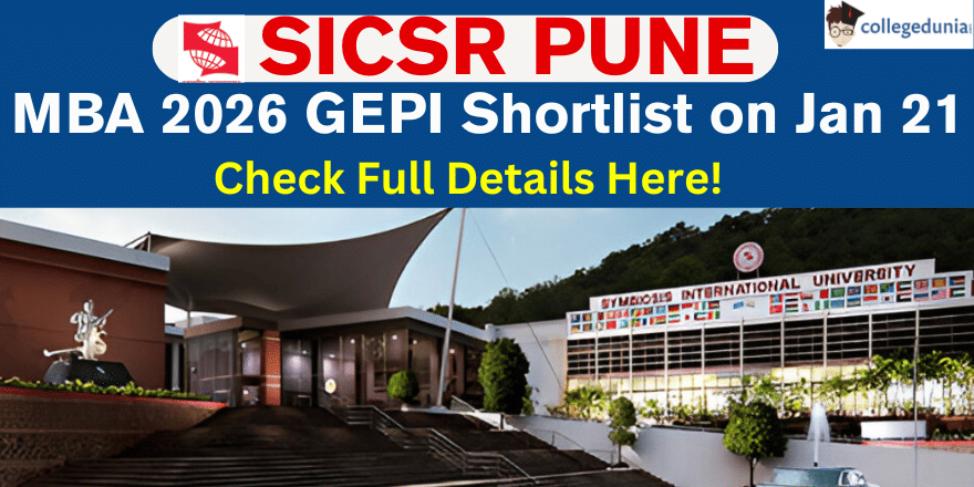 SICSR Pune MBA 2026 GEPI Shortlist on Jan 21