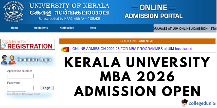 Kerala University MBA Admission 2026 Open