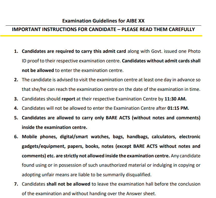 OMR-Based Exam Guidelines