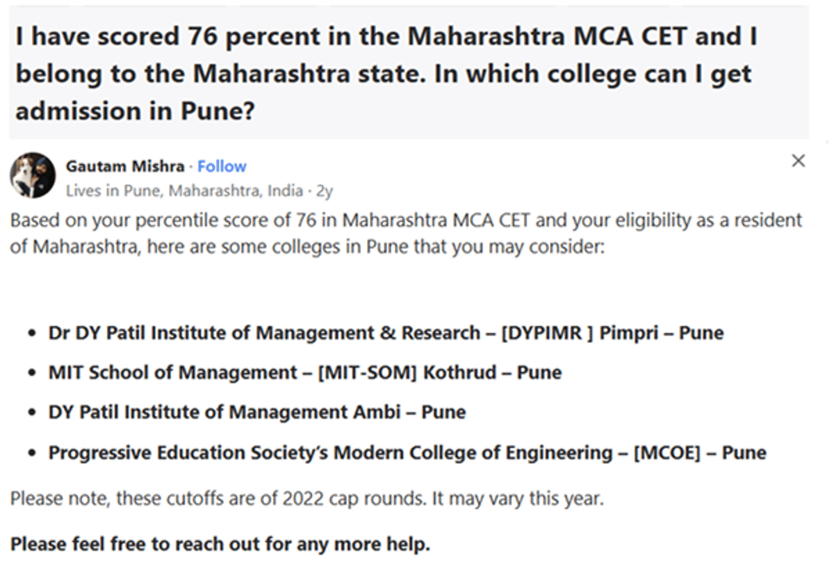 80 Marks in MAH MCA CET 2026 – Expected Rank, Percentile & Colleges You Can Get