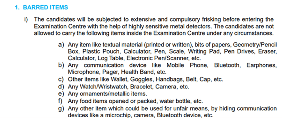 What Not to Carry in NEET Exam 2026 – NTA Strict Rules