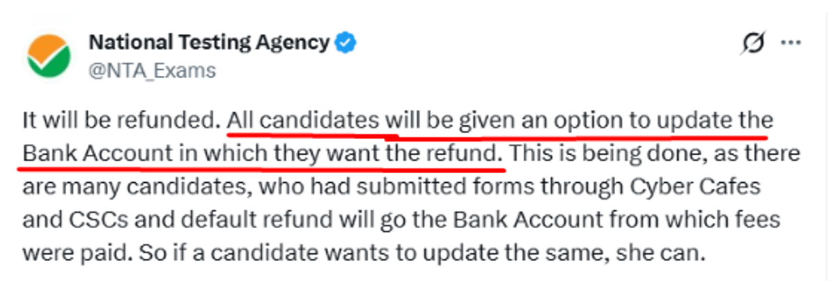 NEET 2026 Fee Refund Process: Portal Live from May 21, Category-Wise Amounts