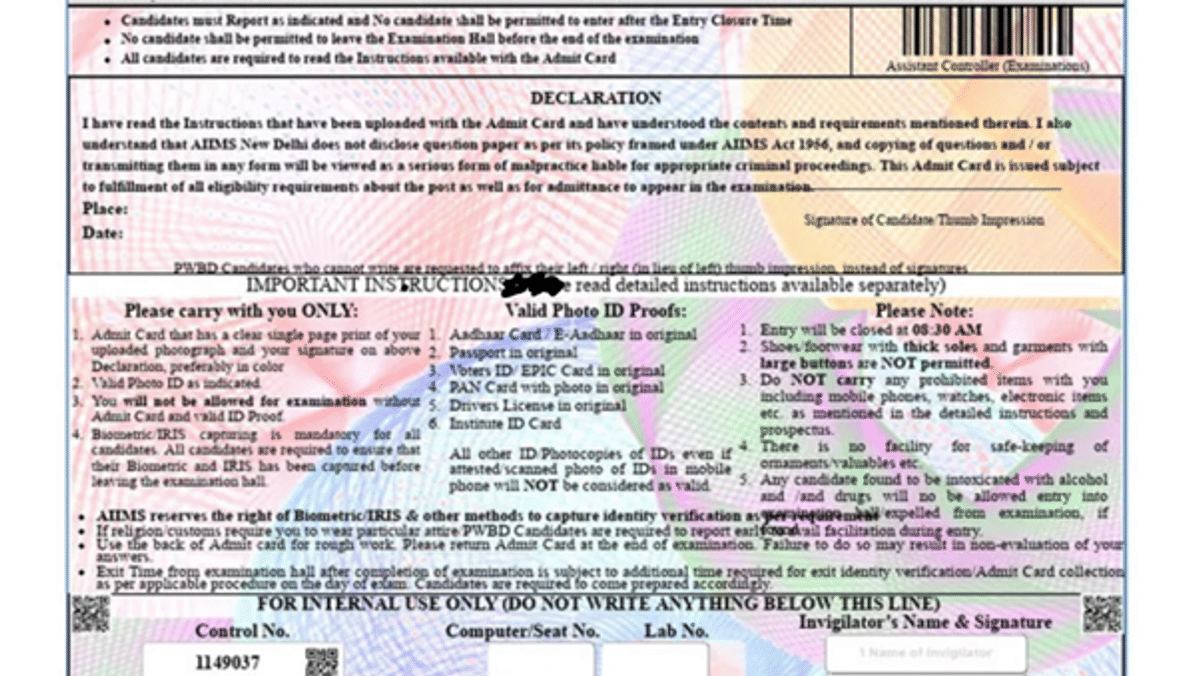 INI CET Admit Card 2026