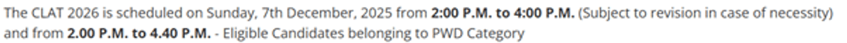 CLAT 2026 Exam Day Guidelines