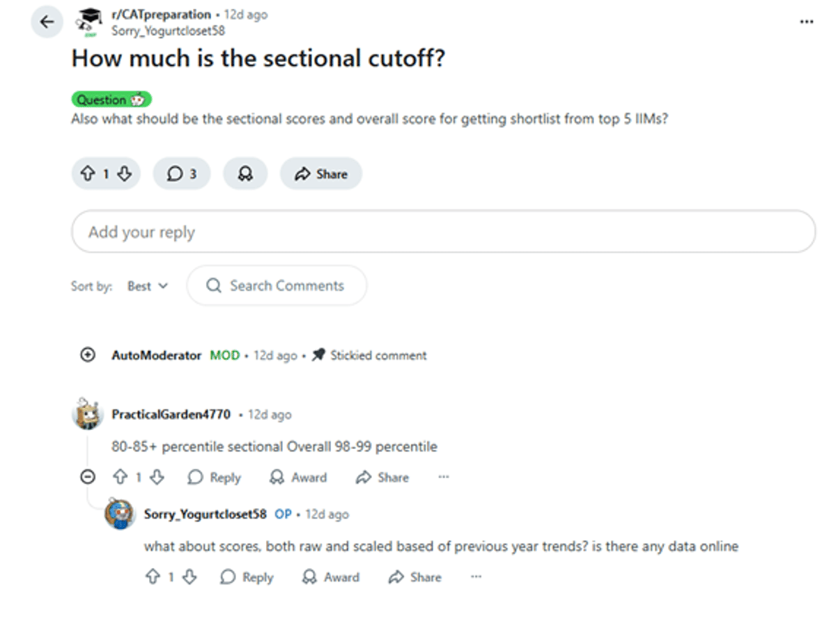 CAT 2025 Expected Cutoff