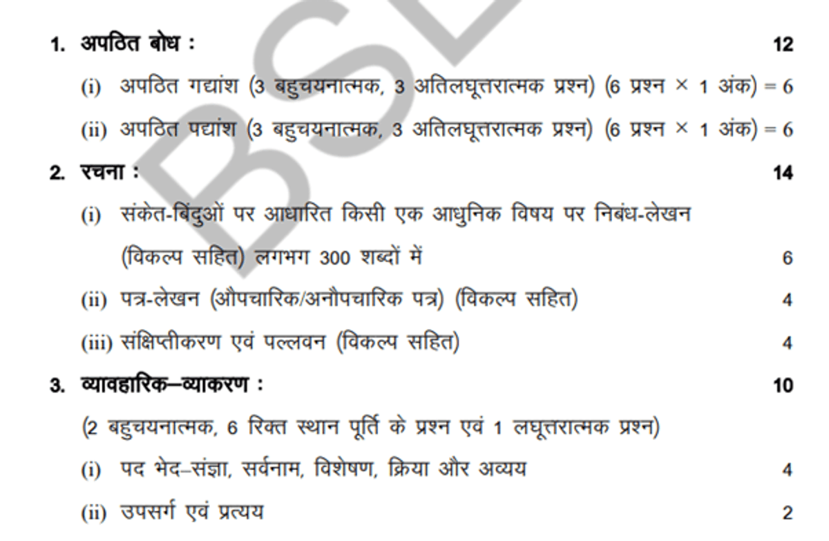 RBSE Exam Class 10 Syllabus 2026