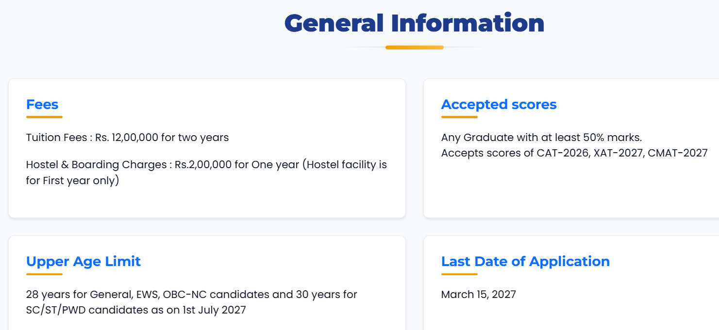 NIA Pune PGDM Admission 2027 Important Dates