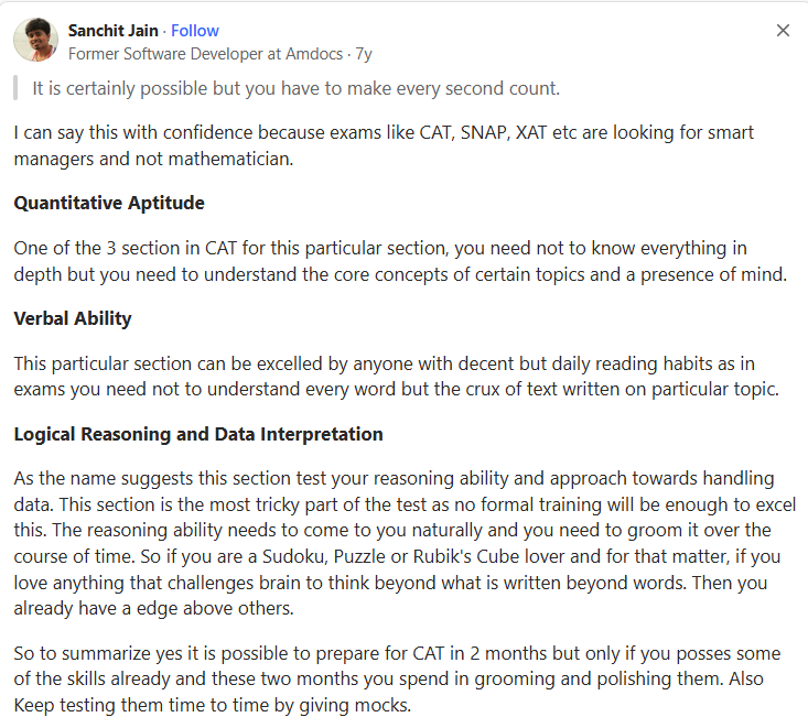 CAT 2025 Preparation