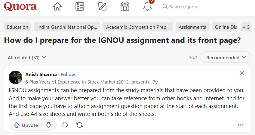 Quora discussion on front page format 