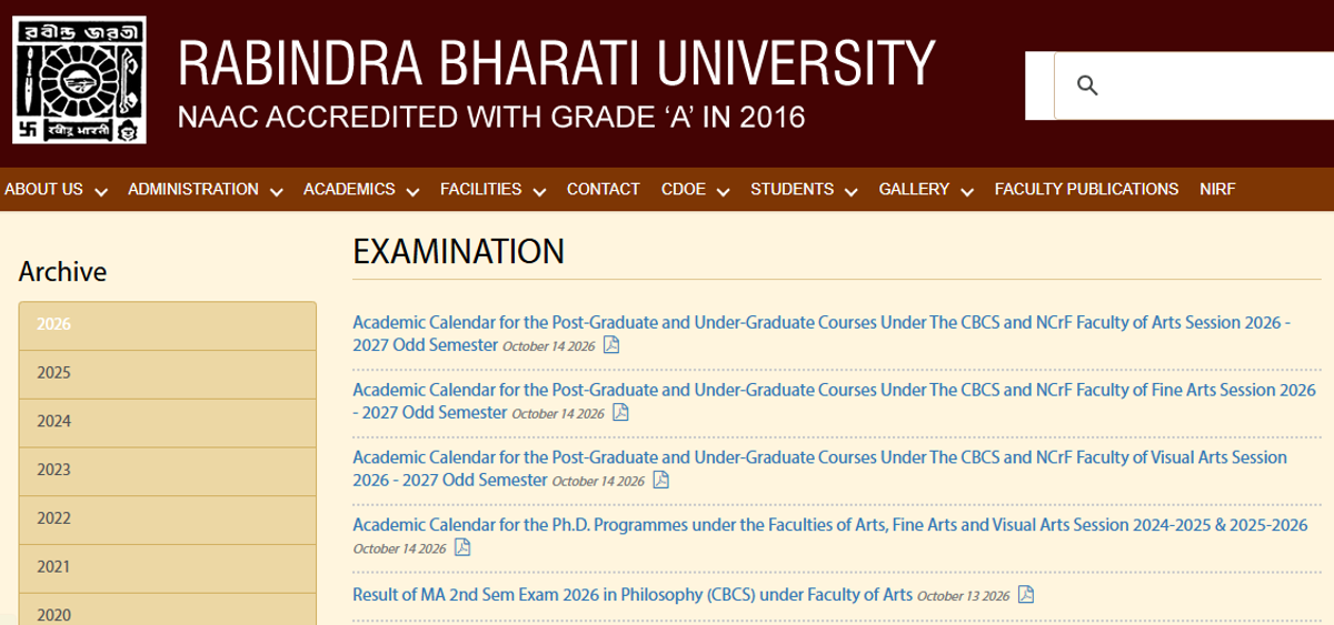 RBU Result portal 