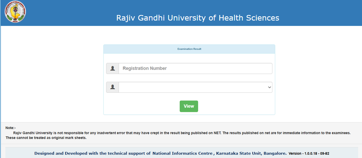 RGUHS Result portal 