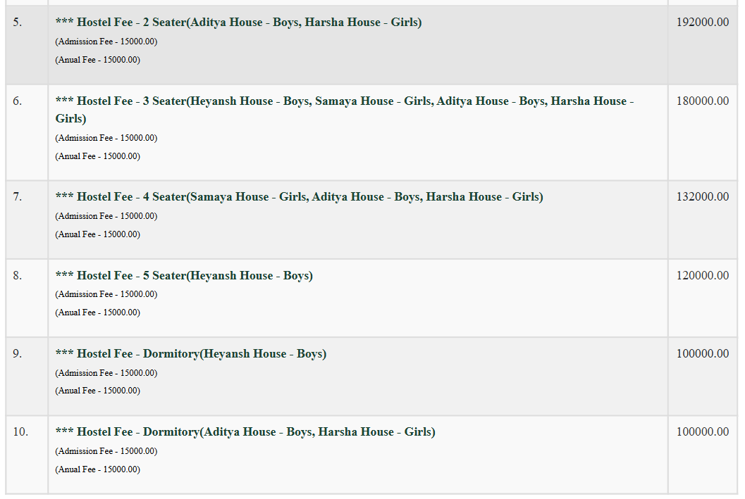 HOSTEL FEES 2026-