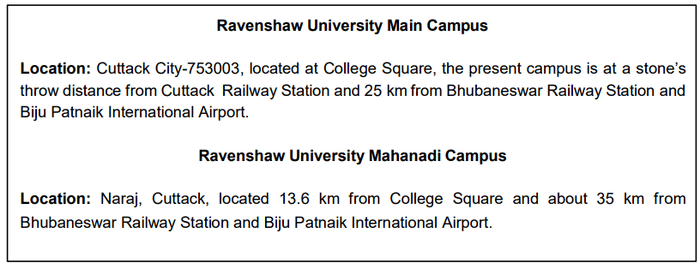 Ravenshaw University Campuses