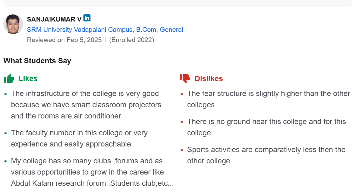 SRM University review