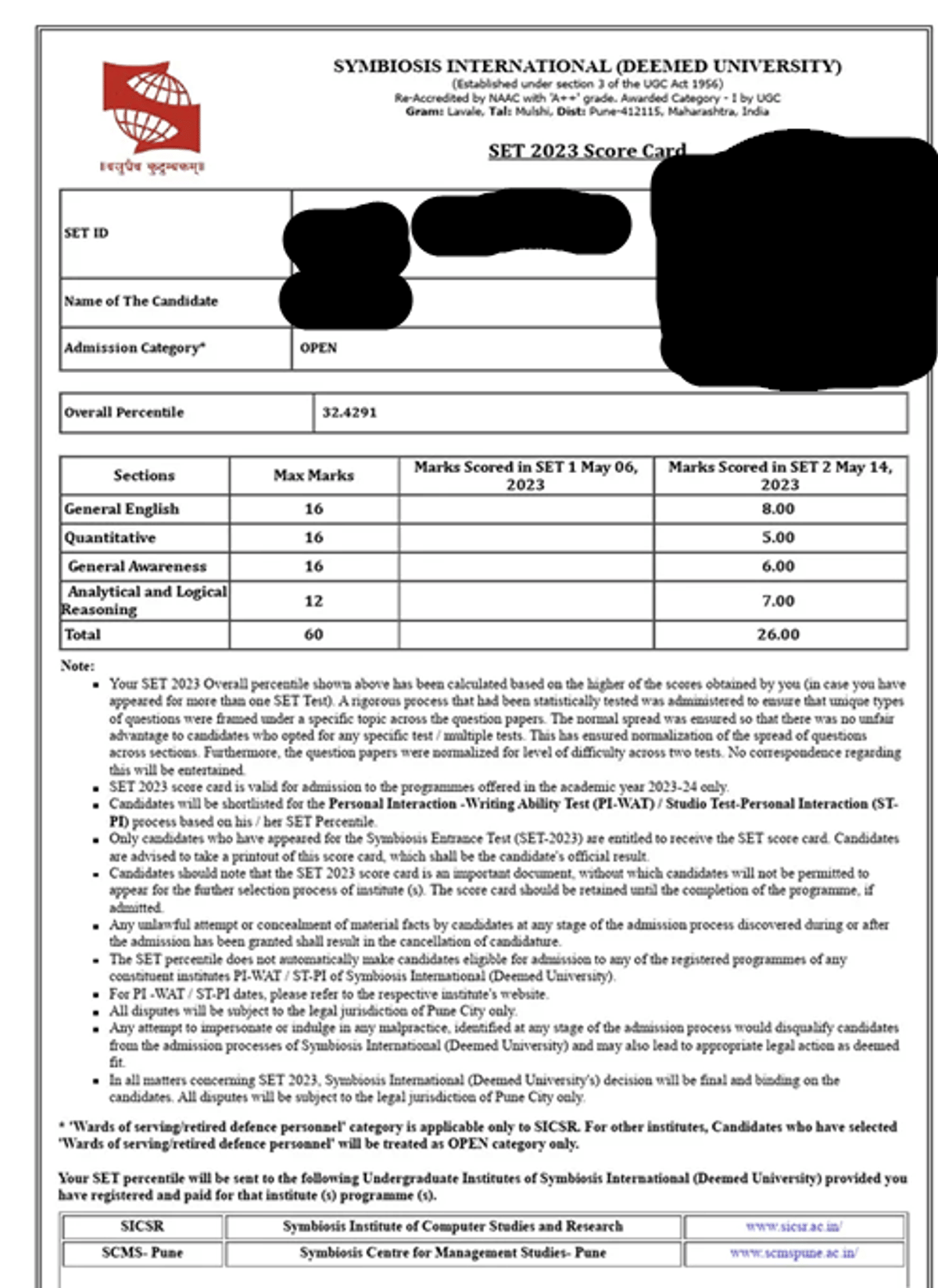 SET Exam Results 2026