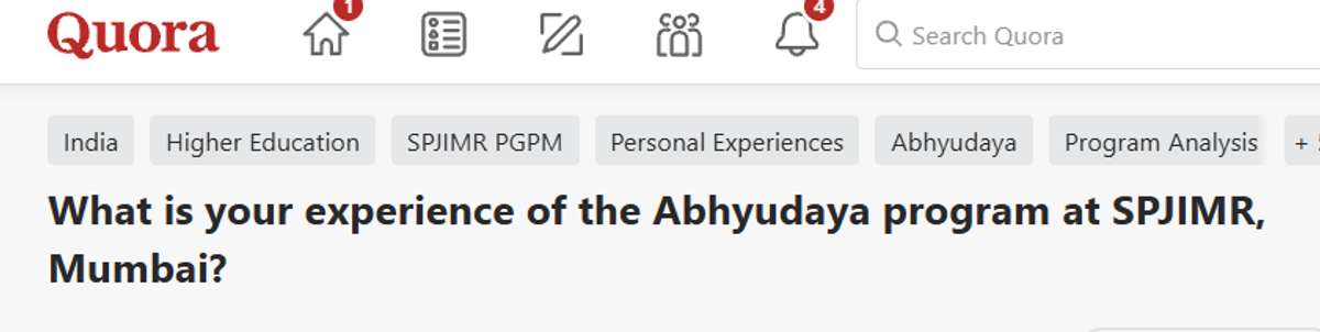 SPJIMR Experience of Abhyudaya program 