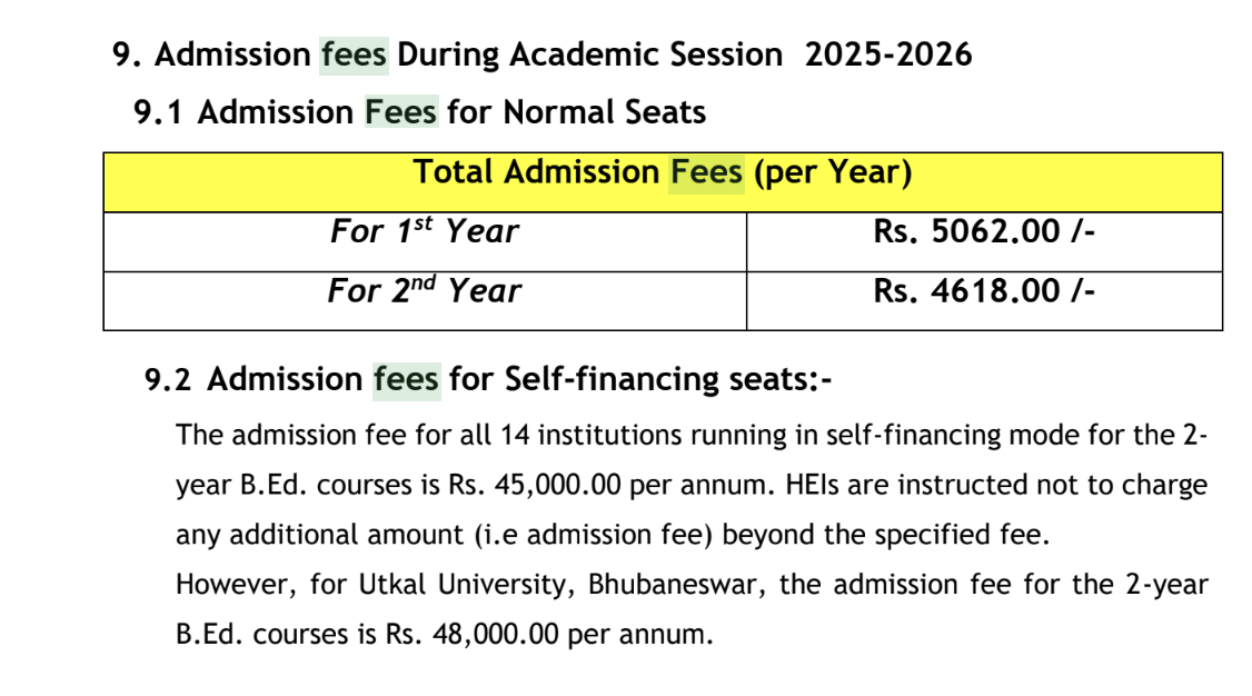 Aryabhatt B School B.Ed Fees