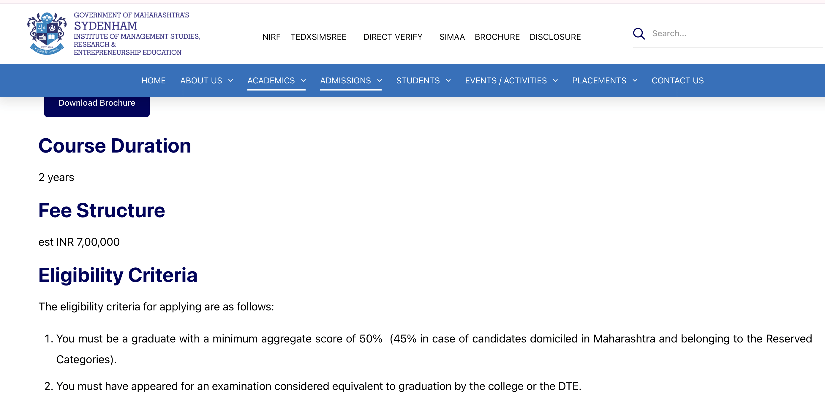 SIMSREE M.Sc(Finance) Fees