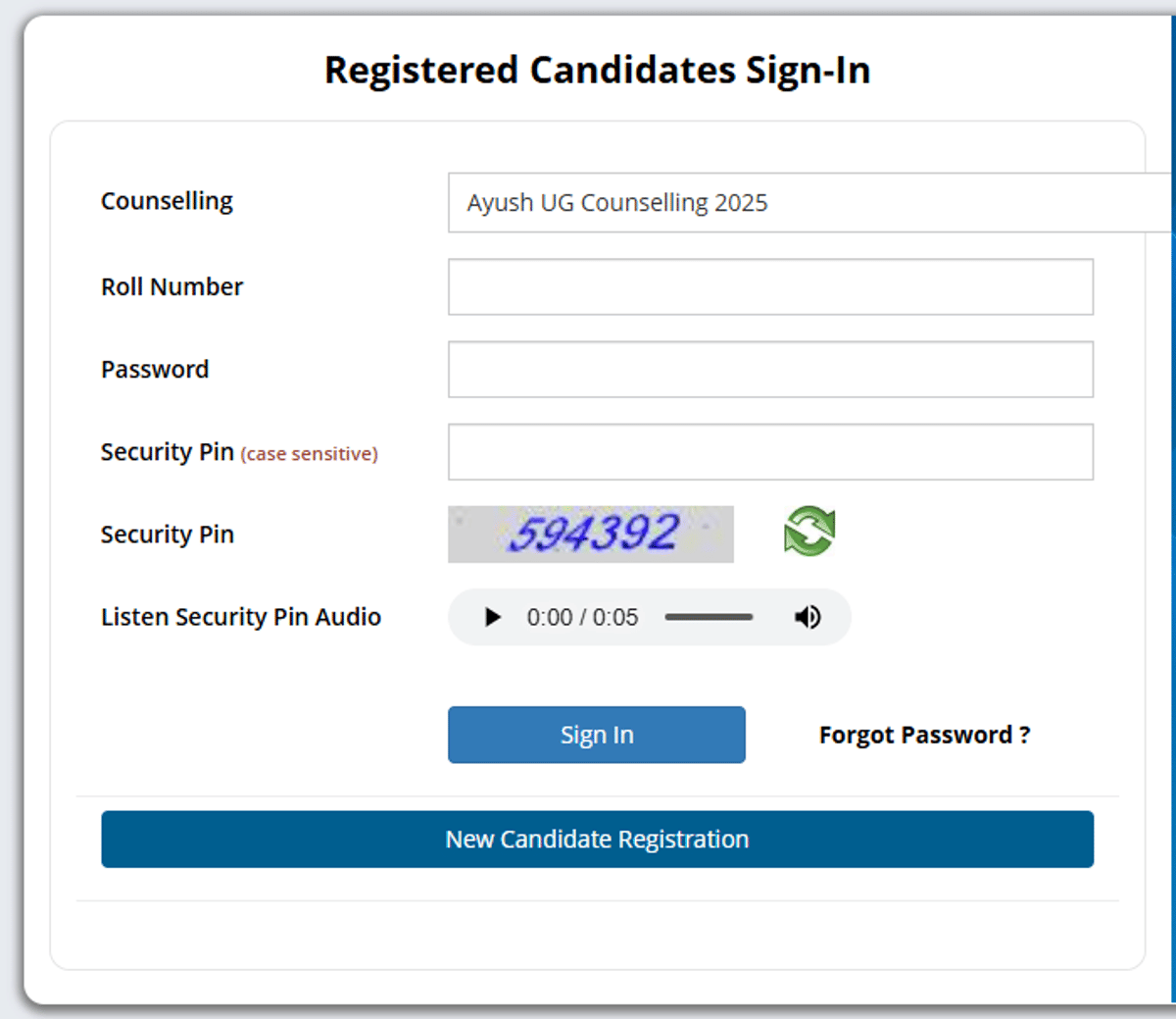 AYUSH Counselling 2025 Registration