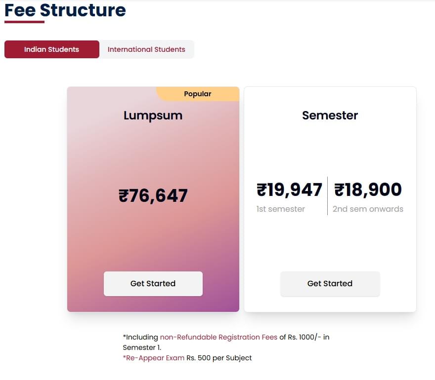 Fee Structure 2025 (As per website)-