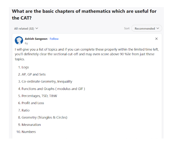 cat maths highlights quora