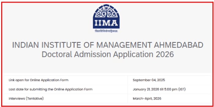 IIM Ahmedabad Ph.D. Admissions 2026