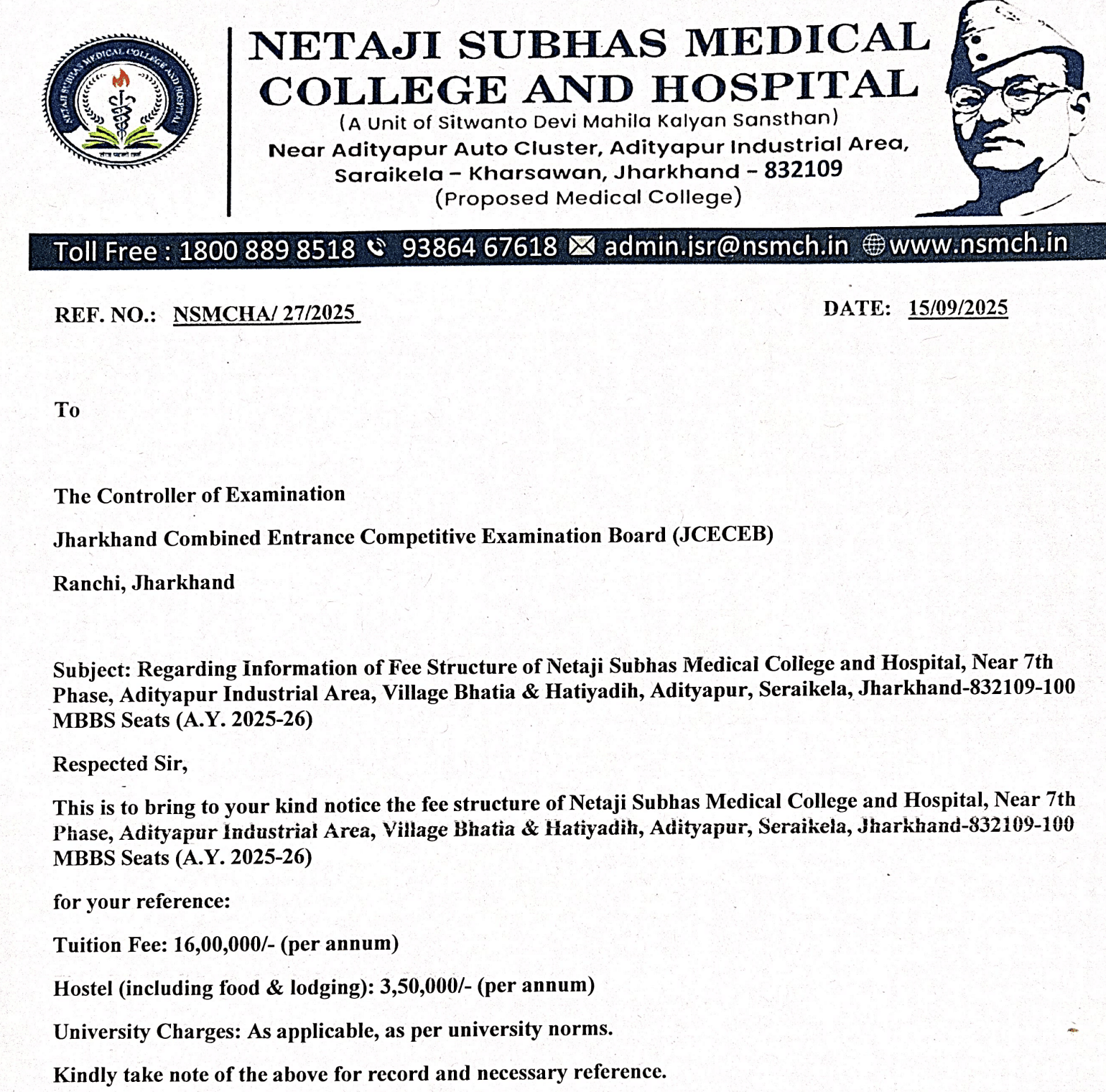 NSMCH MBBS Fees