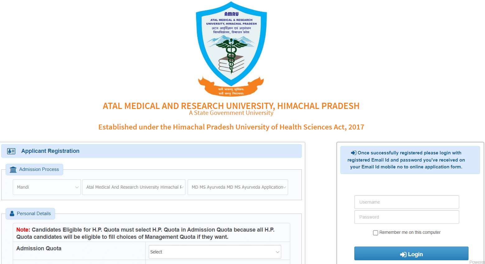 HP MD/MS Ayurveda Counselling